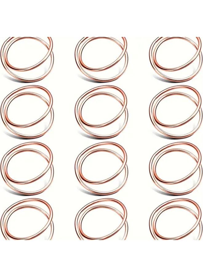 مجموعة حلقات المناديل الحلزونية المعدنية باللون الذهبي الوردي من 6 قطع لحفلات الزفاف وحفلات العشاء وحامل المناديل - Image 1